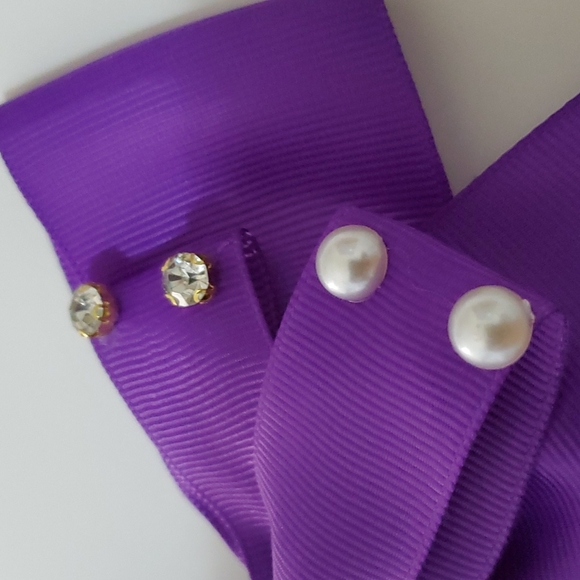 New  2 x 5.00 Girl  Hair Bows with Pearl & Rhinestone - Picture 3 of 4